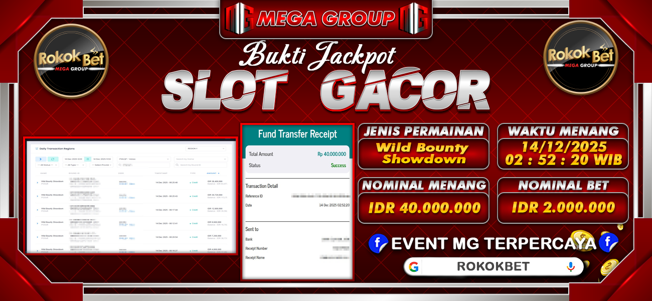 Bukti JP situs Rokokbet hari Minggu, 14 Desember 2025